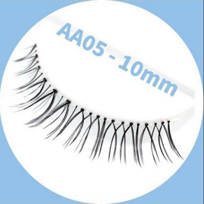 자연스러운 끝갈이 인조 연마 연예인 속눈썹 AA05-10mm 투명라인 벌크공급 1ml 풀포함