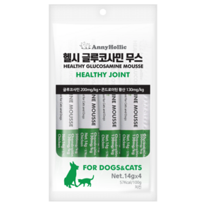 애니홀릭 헬시 글루코사민 무스 건강보조제 치킨 14g x 4ea, 56g, 4개