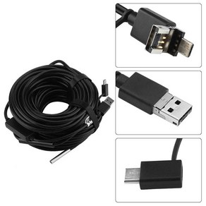 20m 5.5mm 직경 방수 내시경 720P USB 검사 카메라가있는 휴대용 USB 내시경 파이프 자동차 검사를위한 60 ° 시야각, 1개