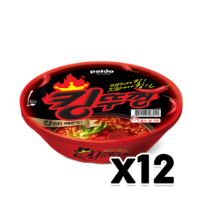 팔도 매운 킹뚜껑 110g 6개+왕뚜껑110g 6개 컵라면, 12개