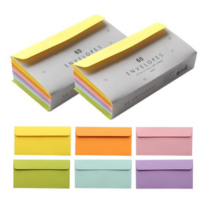 핑크풋 컬러 가로봉투 6종 x 10p, VIOLET, PINK, ORANGE, MINT, YELLOW, GREEN, 2세트