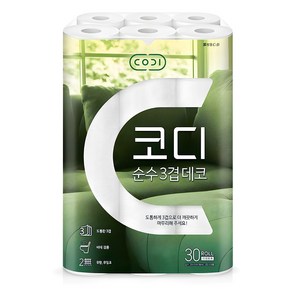 코디 순수 3겹데코 화장지 30m, 30개입, 1개