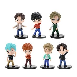 7PCS 방탄소년단 BTS 미니 인형 디럭스 플레이셋 프링거 인물 피규어, 1개