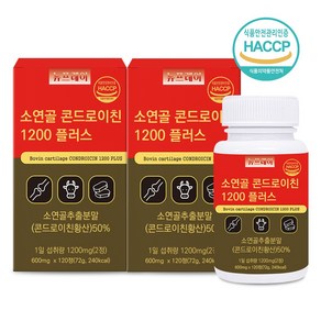 뉴프레이 소연골 콘드로이친 1200 플러스 HACCP 인증 제조 소유래 소연골추출분말 정, 120정, 2개