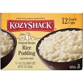 Kozy Shack Oiginal Recipe Rice Pudding 코지샤크 오리지널 레시피 쌀 푸딩 12팩 1.36kg, 12개