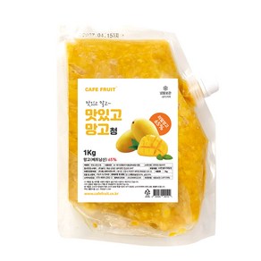 CAFE FRUIT 프리미엄 맛있고 망고청 1KG (냉동) 다이스 망고청, 1개