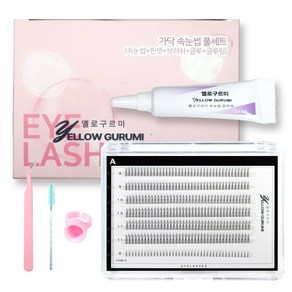 부분 가닥 인조 속눈썹 풀세트 280pcs 대용량 아이돌 아이래쉬 A형 7줄 혼합 9/10/11mm 언더 A형 6mm 투명 글루, 1세트, 블랙