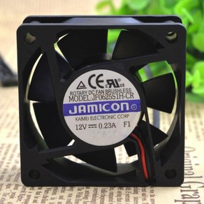 Jamicon JF0625S1H-CR 쿨러 선풍기 인버터 무소음 선풍기 12V 0.23A 6025 6cm 60x60x25mm, 한개옵션0