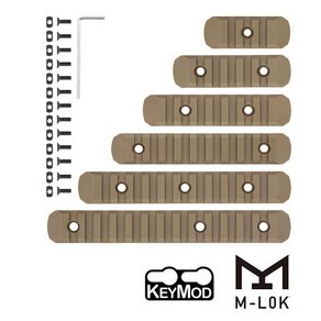 WADSN 피카티니 폴리머 레일 슬롯 6세트 M-LOK/KEYMOD용 MP02013 블랙 탄