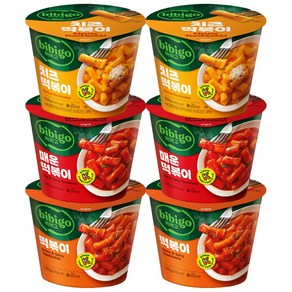 [꾸리미] (실온보관) 비비고 컵 떡볶이 3종 (떡볶이 110g x 2개+치즈떡볶이 110g x 2개+매운떡볶이 110g x 2개), 1개