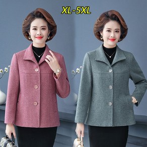 여성 봄가을 자켓 캐주얼 일상 중장년 40대 50대 버튼 디자인 아우터 루즈핏 엄마옷