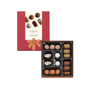 Neuhaus 벨기에 초콜릿 트러플 모음 컬렉션 - 16개 클래식 버터 트러플 엑스트라 다크 커피 코냑 스펙큘루스-치즈케이크 및 마크 드 샴페인