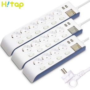 현대일렉트릭 하이탭 개별 스위치 USB 충전 2포트 2800W 국산 안전 멀티탭, 6구, 1개