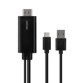 유니콘 4K MHL케이블 C타입 to HDMI 동시충전 미러링케이블 TM-MHL1100C, 1개, 1.8m