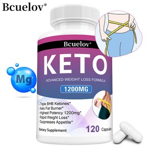 프리미엄 다이어트 보충제 - 1200mg - 지방을 태워 에너지를 얻고 식욕관리 신진대사 촉진 케톤증 지원 - non-GMO 글루텐 프리, 1개, 60정