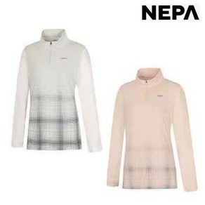 네파(여성) NC일산 흡습속건이 우수한 소재에 은은한 체크 패턴 디자인 프레쉬 아이스버그 긴팔 여름 집업 티셔츠 7J45401_NI
