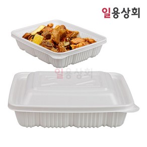 [ILYONG] 사각 찜용기 JH 2722 소 2000ml 50세트 백색, 50개, 1세트