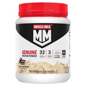 머슬밀크 제뉴인 프로틴 파우더 쿠키앤크림 875g Muscle Milk Genuine Potein Powde Cookies N Ceme, 1개