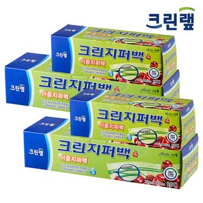 크린랲 크린 이중지퍼백 소 20매 + 대 20매 + 은사수세미, 2세트