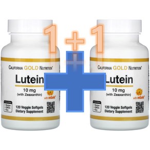 1+1 Califonia Gold Nutition CGN 제아잔틴 함유 루테인 Lutein 10mg 베지 소프트젤 120정 / 해외직구 미국정품, 2개