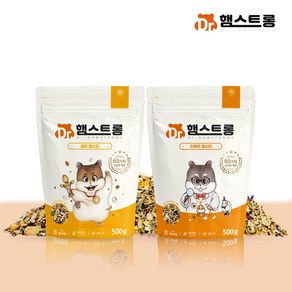 [닥터 햄스트롱] 65가지 2차세척 프리미엄 햄스터 사료 먹이 간식, 500g, 1개, 드워프