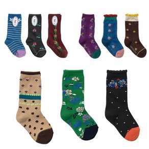 [당일발송] 요이삭스 보타닉가든 (3켤레 1세트) 아동 꽃 양말 니삭스 yoi socks