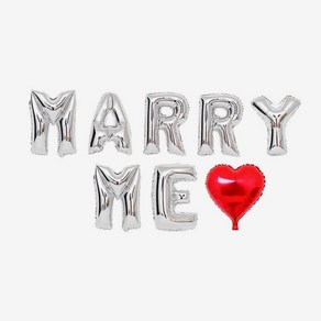 러브헌터 MARRY ME 하트 은박풍선, 메리미 은박풍선