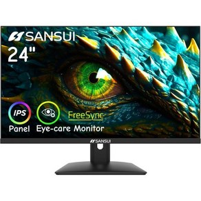 SANSUI 34인치 커브드 게이밍 모니터 UWQHD 3440 x 1440 165Hz 커브드 1500R - PIP/PBP 1ms(MPRT) HDR 300nit sRGB, 24 inch FHD, IPS Eye-cae Monito