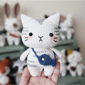 코바늘 인형 DIY Hainchan 뜨개질 도안, 고양이, 1개