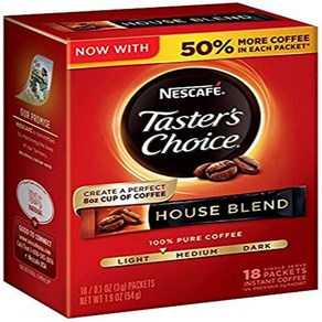 Nescafe Taste's Choice House Blend Instant Coffe Nescafe Taste's Choice 하우스 블렌드 인스턴트 커피 1인분 스틱, 104.33g, 1개