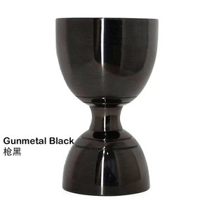 푸어 지거 더블 벨 2 측정 oz 1 샷 바 지거 바텐딩 칵테일 oz, Gunmetal Black, 1개