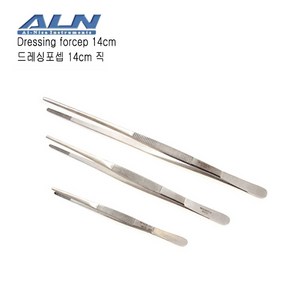 ALN 핀셋 14cm 직/곡 (드레싱포셉/외과핀셋/일반핀셋/14cm/16cm/18cm/20cm/25cm/30cm/Dessing foceps), 14cm 곡, 1개