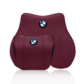 BMW 목베개 헤드레스트 세트 목받침 차량용 쿠션 등쿠션, R. (볼케이노 레드)헤드레스트+허리쿠션, 1개