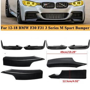 립댐 에어댐 안개 램프 커버 트림 전면 카나드 스플리터 BMW F30 F31 F35 M 스포츠 320i 325i 328i 335i 2012-2019 프론트 범퍼 립 바디 키트, 1.Glossy Black Up