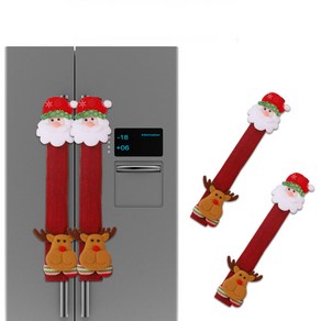전자 레인지 문짝 손잡이 커버 당김 장갑 린넨 냉장고 크리스마스 장식, A 2PCS