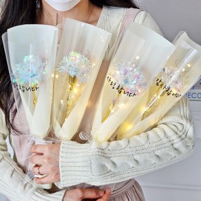 카네이션 홀로그램 한송이 꽃다발 어버이날 스승의날 LED 비누꽃 유치원 선생님 부모님 감사 선물 감동 단체 행사 조화 꽃선물