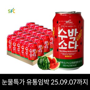 수박소다 350ml 24개입 캔 유통기한임박 2025.09.07 과일주스 카페에이드, 24개