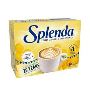 SPLENDA Zeo Caloie Sweetene 50 Count Packets SPLENDA 제로칼로리 감미료 50팩, 181.44g, 1개