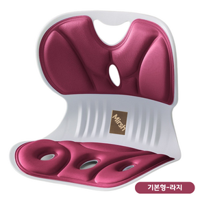Mish 인체공학 바른자세 등받이 자세보정의자 라지, 버건디