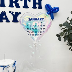 파티아일랜드 캘린더 하트 스탠드 달력 생일 기념일, 8월, 1세트, 홀로그램