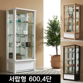 모드니가구 강화유리 장식장 수납장 거실장 진열장 레고 피규어 주방 정리장, 서랍형600-4단.오크