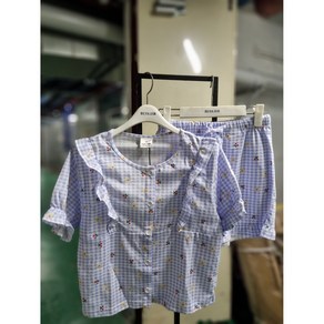 에꼴리에 [동아쇼핑] 70%신상 ((미리쟁여두자 )) 예쁜 잠옷 틴톡 체크 카라 파자마 세트 23OP754 VI 사랑스러운 잠옷 세트 10대룩 빠른배송