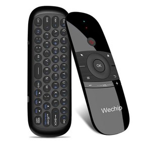 Wechip W1 미니 2.4G 원격 제어 무선 키보드 6 축 모션 센스 에어 마우스 IR 학습 스마트 TV 안드로이드 T, 표시된대로, 01 Black, 한개옵션1, 없음, 1개