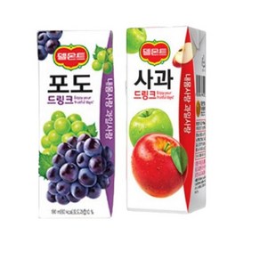 델몬트 드링크 190ml 사과x24팩+포도x24팩, 24개