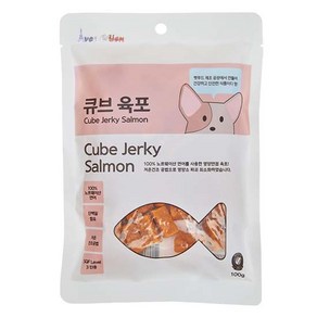 아벡시앙 말랑촉촉 강아지 생일파티 간식 큐브 육포 2종 택1 (총 ), 연어, 100g, 1개