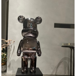 FASHIA 베어브릭 곰돌이 전기도금 대형 저금통 피규어 인테리어 장식 소품 집들이선물, 받침대 미포함, 블랙
