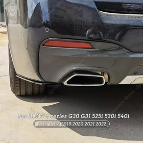 립댐 에어댐 BMW 5 시리즈 G30 M-Tech 525i 530i 540i 2017-2022 리어 범퍼 립 스플리터 디퓨저 스포일러 윙렛 사이드 스커트 익스텐션, 1.Glossy Black, 1)Gloss Black