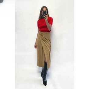 ZARA 여성스커트 데일리룩 30대 40대 하이 웨이스트 스웨이드