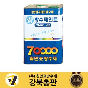 칠만표 수용성 외벽 방수페인트 16L (+붓 장갑) 조색가능 CMW-6B, 1개, 유백색