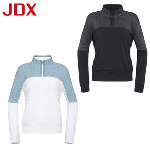 JDX 제이디엑스 24년 가을맞이 특가대전!! 여성 우븐 배색 하이넥 긴팔 티셔츠 X1TLUW7408